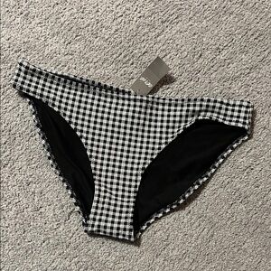 NWT Aerie Black and White Plaid Bikini Bottom